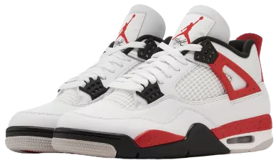 Side View of Jordan 4 Retro Red Cement